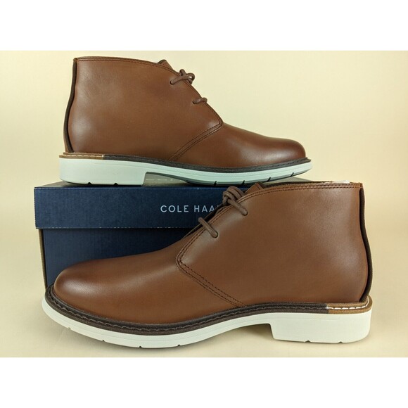 Cole Haan Go To Lace Chukka Boots Mens 8 M Brown Leather Ankle Top Shoes NWB